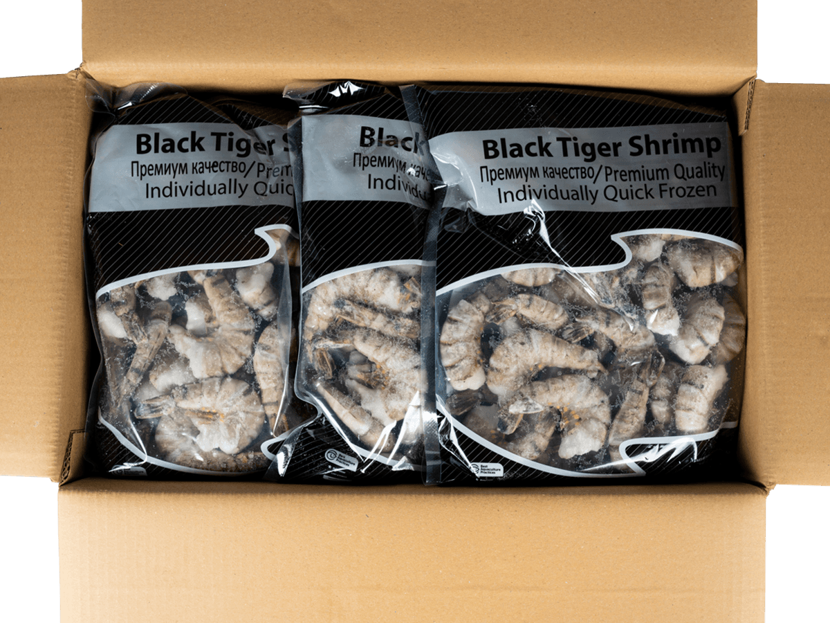 Креветка черная тигровая с/м б/г в панц. 16/20 IQF,  Бангладеш