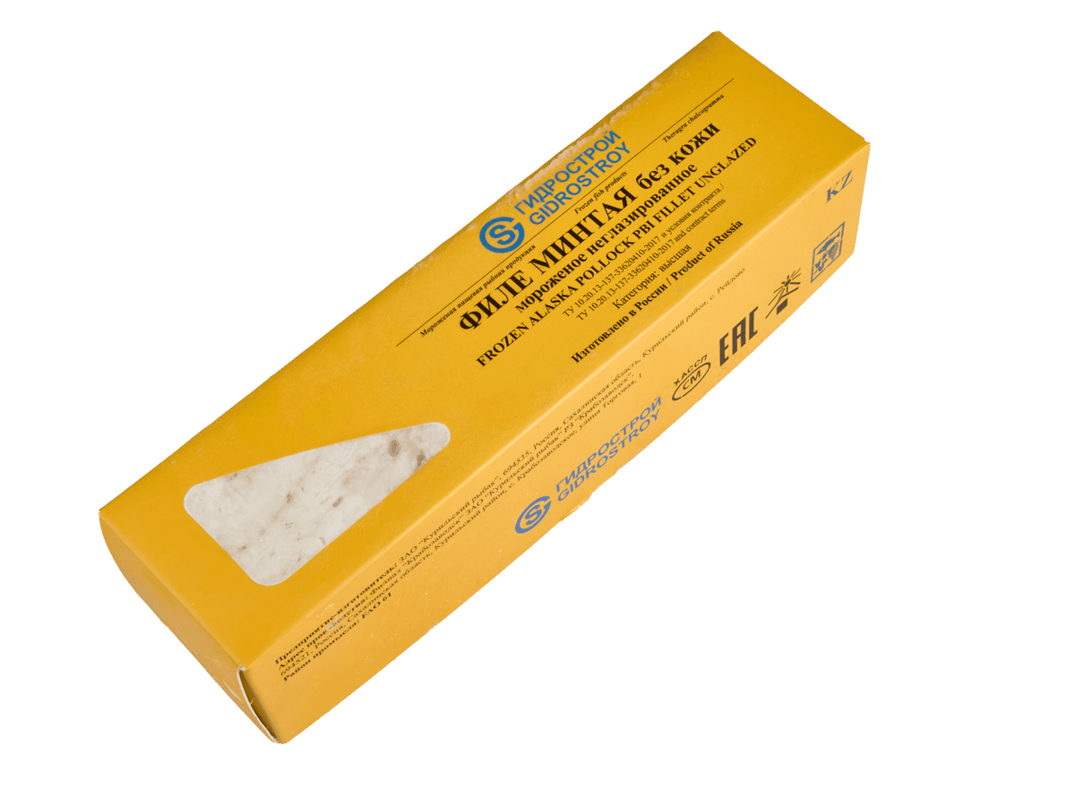 Минтай с/м филе без кожи коробочки