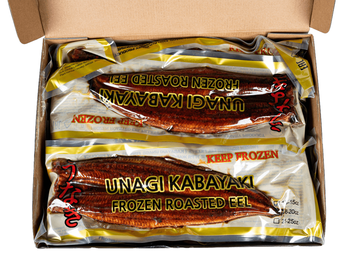 Угорь жареный филе 320-450г 15% соуса, Китай