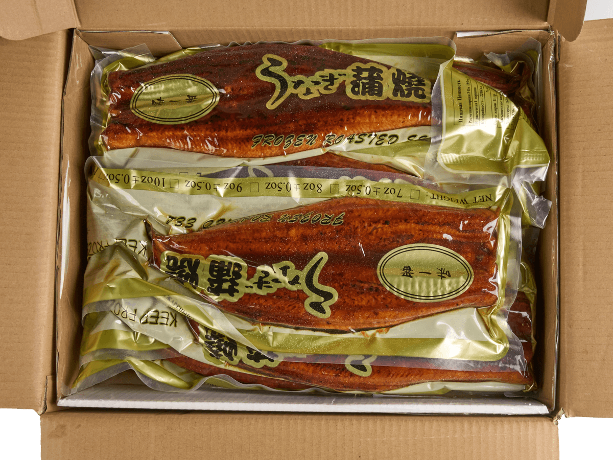 Угорь жареный филе 450-570г 15% соуса, Китай