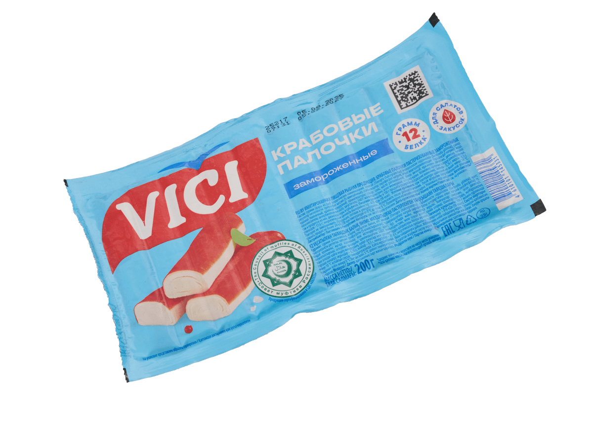 Палочки крабовые Халяль 200г, Vici, Россия