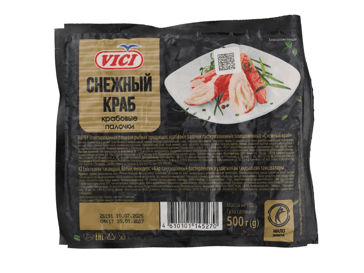 Палочки крабовые Снежный краб 500г, VICI, Россия