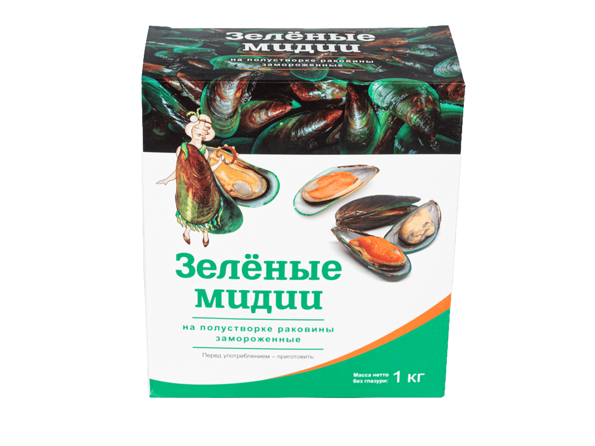 Мидии зеленые 35/45, Китай