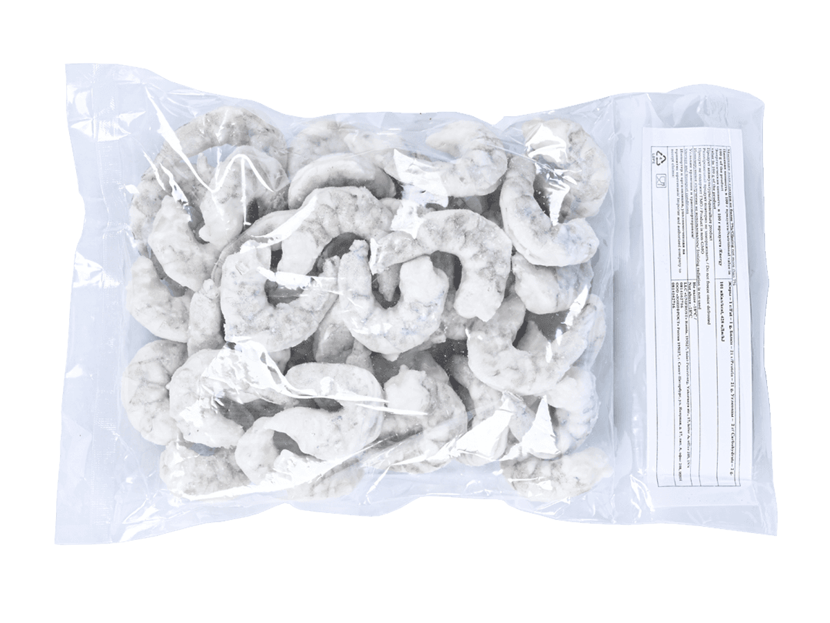 Креветка ваннамей с/м очищ. без вены 16/20, IQF 1кг, Индия