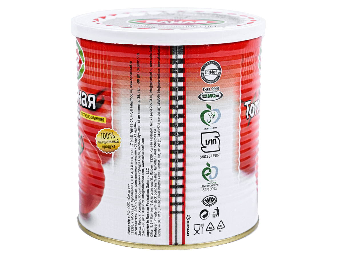 Паста томатная 25-27% 800г, Иран