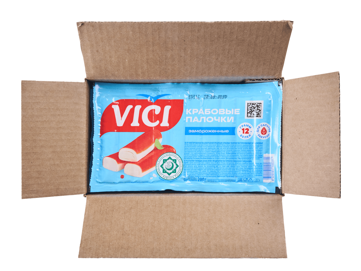 Палочки крабовые Халяль 200г, Vici, Россия