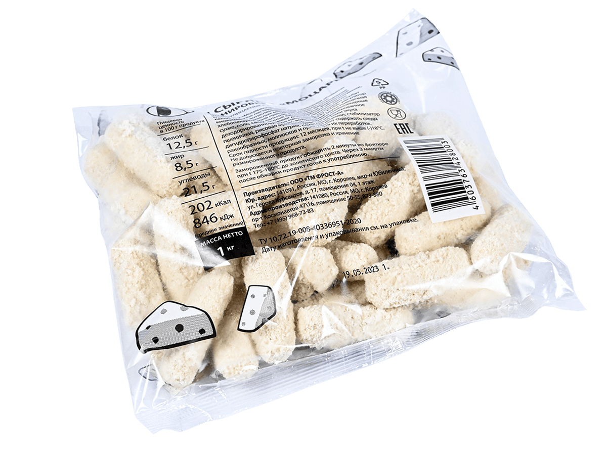 Палочки из сыра моцарелла в панировке, Фрост-А, Россия