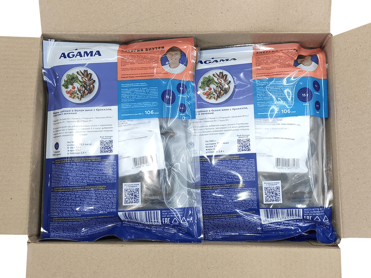 Мидии в створках в собственном соку