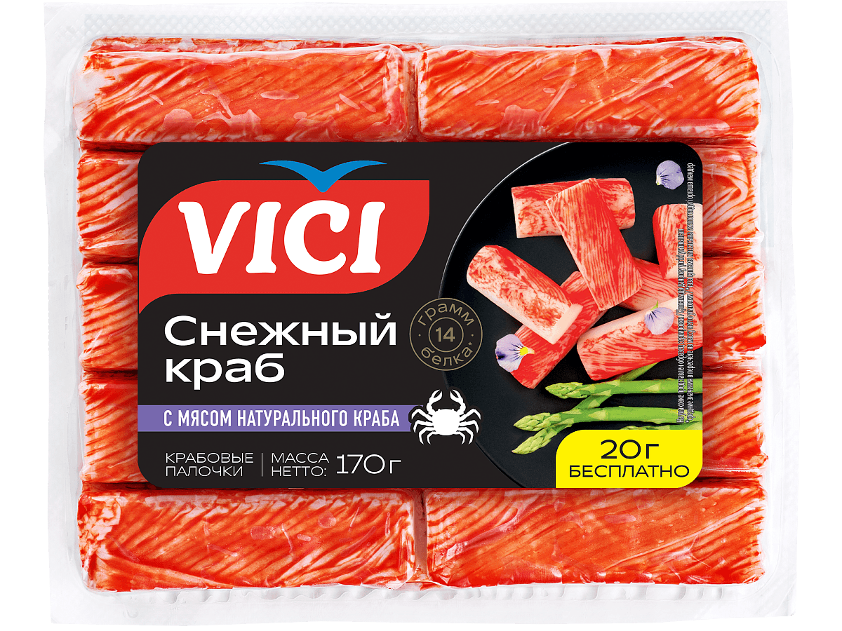Крабовые палочки Снежный краб с мясом натурального краба охлажденные