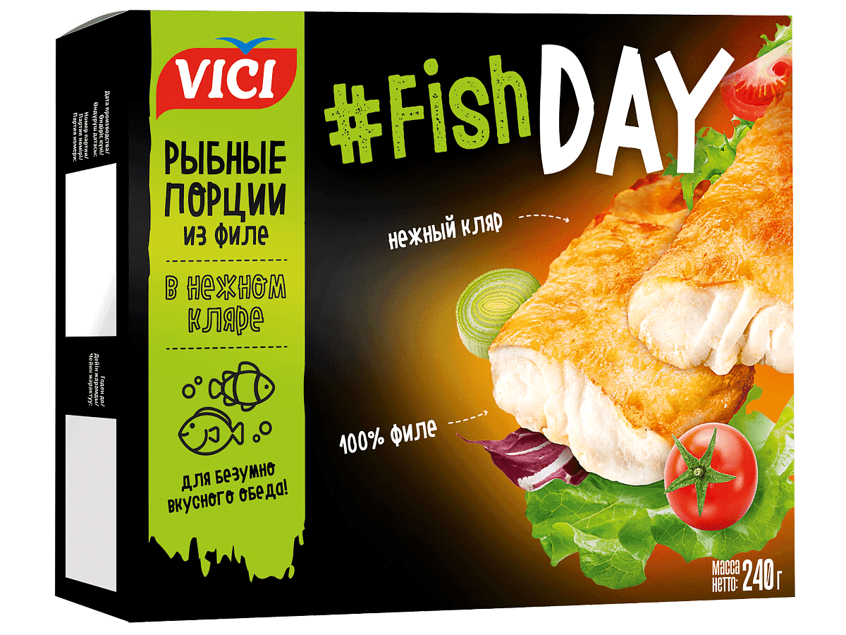 Порции из филе в нежном кляре Fish Day