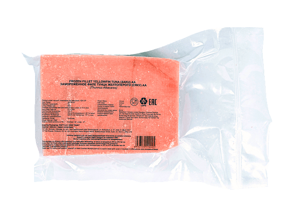 Тунец филе Yellowfin с/м филе AA 300-500г, Вьетнам